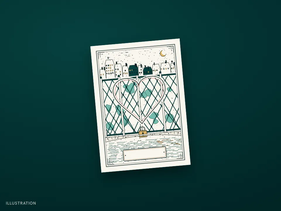 Ilustrasi: telefon mengimbas kad bercetak dan gambar padanya hidup.