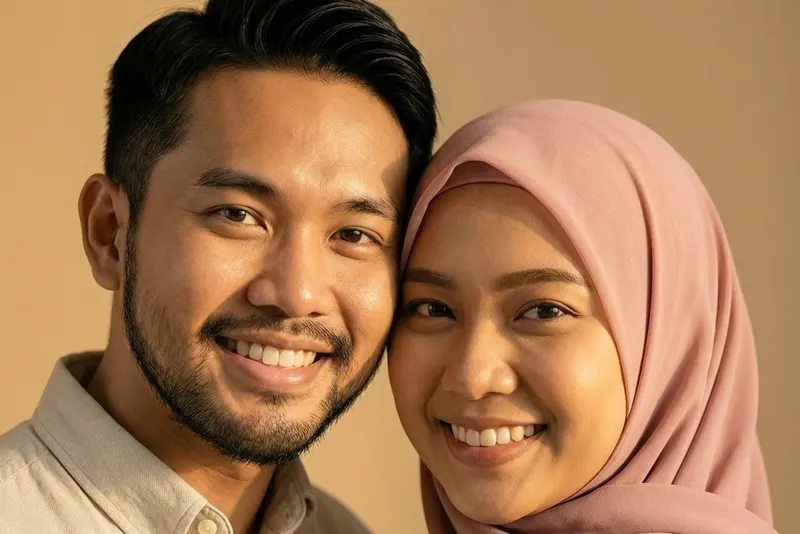 Aina dan Daniel, tersenyum bersama.